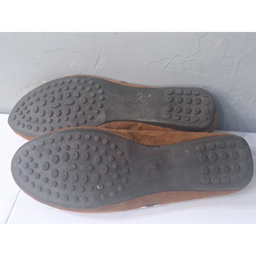 Comfortview Elia Brown Suede Fabric Loafers Whipstitch Moc Toe Mens 12WW